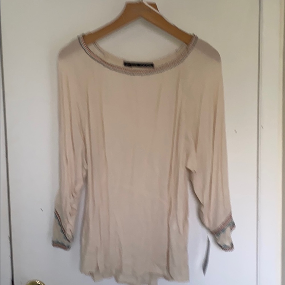 Zara cream/sequence blouse